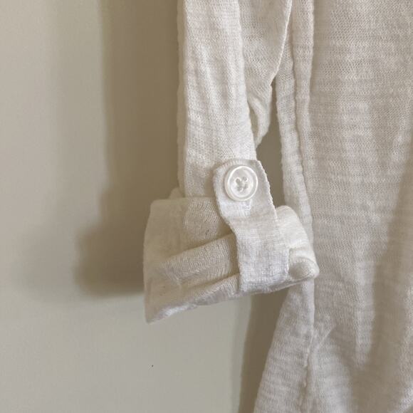 White Express knit top sweater with button up sleeves size S small - Picture 4 of 5